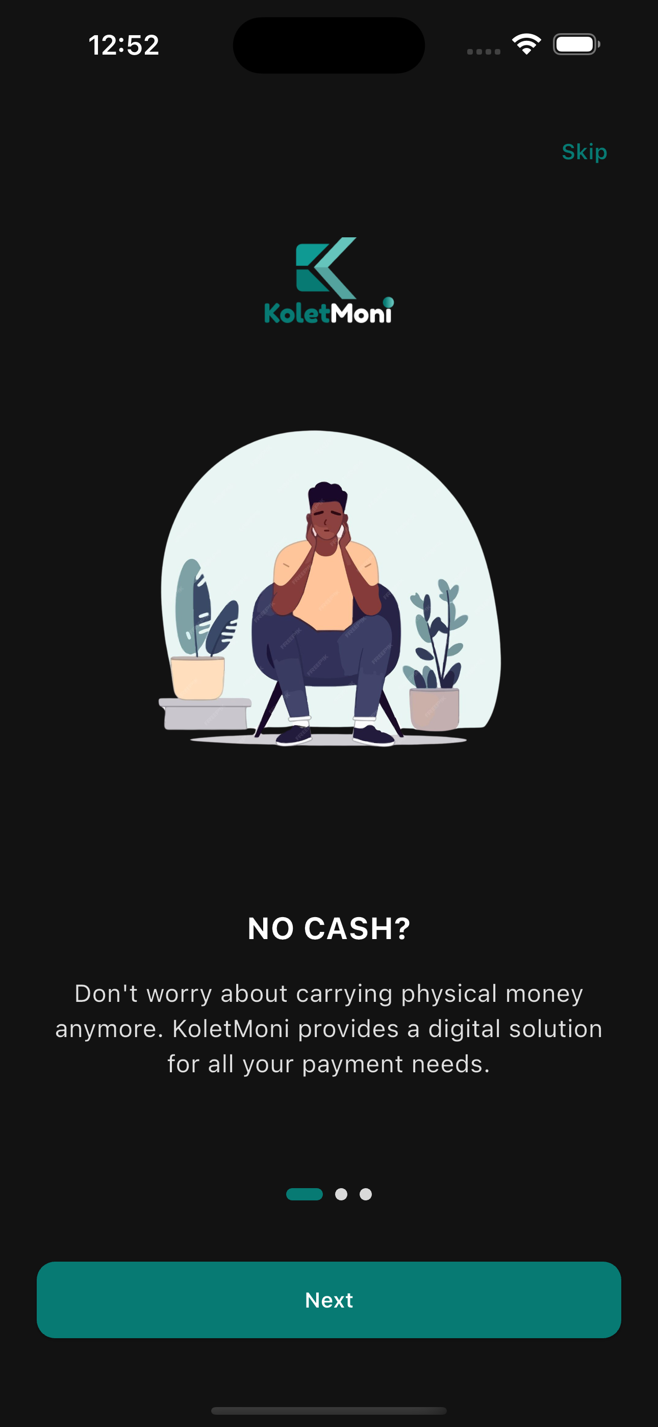 KoletMoni Onboarding Screen